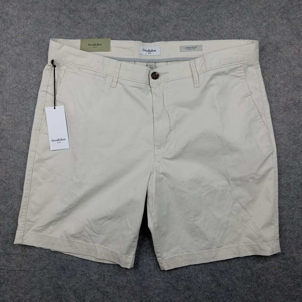 Goodfellow Shorts Mens 38 Linden 9" Inseam Casual Chino Prep Light Cream Pants